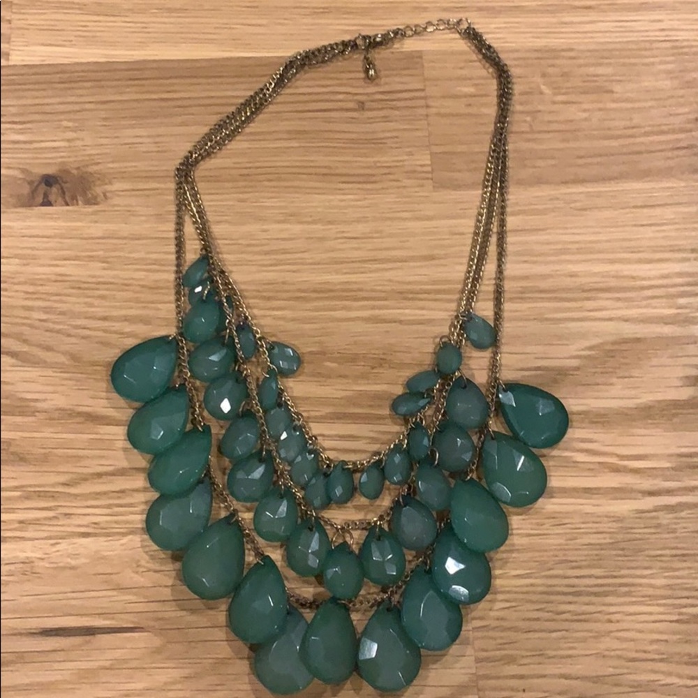 Green Jewel Statement Necklace